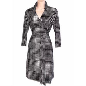 J. McLaughlin Houndstooth Wrap Dress